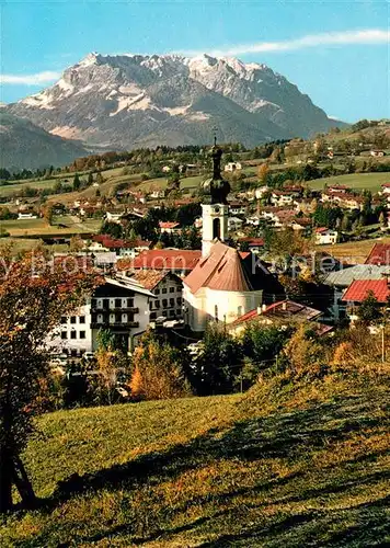 AK / Ansichtskarte Reit Winkl Pfarrkirche St Pankratius mit Zahmen Kaiser Kat. Reit im Winkl