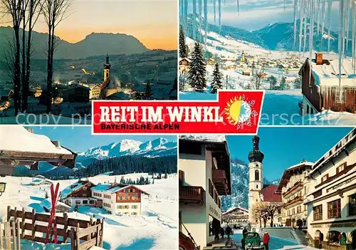 AK / Ansichtskarte Reit Winkl Panorama Kirche  Entfelden Winklmoosalm Winterlandschaft Kat. Reit im Winkl