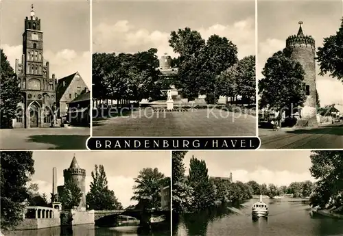 AK / Ansichtskarte Brandenburg Havel Rathaus Marienberg Plauer Torturm  Kat. Brandenburg