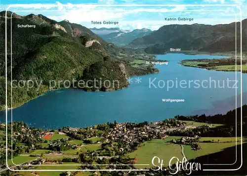 AK / Ansichtskarte Gilgen Salzkammergut St Fliegeraufnahme Wolfgangsee Kat. St Gilgen Wolfgangsee