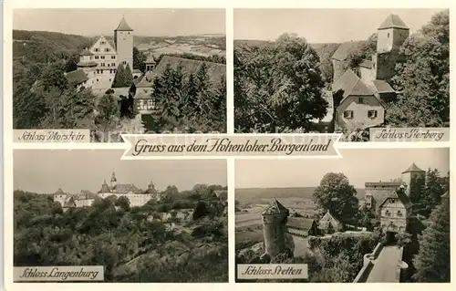 AK / Ansichtskarte Langenburg Wuerttemberg Hohenloher Burgenland Schloesser Tierberg Stetten Morstein Langenburg Kat. Langenburg