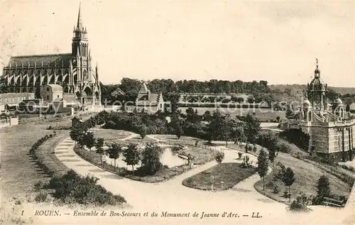 AK / Ansichtskarte Rouen Ensemble de Bon Secours et du Monument de Jeanne d Arc Kat. Rouen