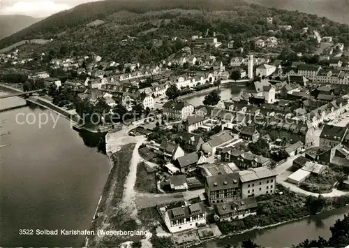 AK / Ansichtskarte Bad Karlshafen Fliegeraufnahme Kat. Bad Karlshafen