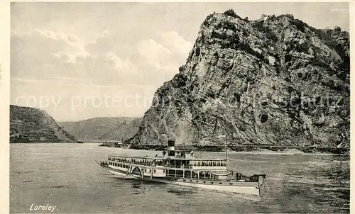 AK / Ansichtskarte Loreley Lorelei Felsen Fahrgastschiff Kat. Sankt Goarshausen