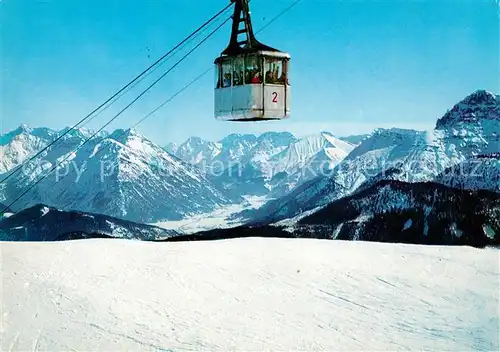 AK / Ansichtskarte Seilbahn Reuttener Bergbahn Zugspitze Mininger Hochgebirge Thaneller Kat. Bahnen