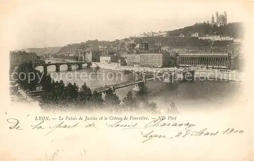 AK / Ansichtskarte Lyon France Palais de Justice et le Coteau de Fourviere Kat. Lyon