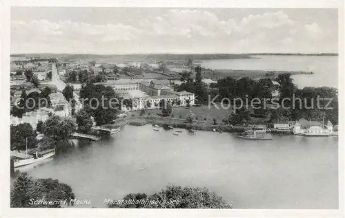 AK / Ansichtskarte Schwerin Mecklenburg Marstallhalbinsel und See Kat. Schwerin