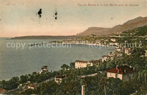 AK / Ansichtskarte Menton Alpes Maritimes Panorama Cap Martin prise de Garavan Cote d Azur Kat. Menton