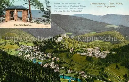 AK / Ansichtskarte Schwarzburg Thueringer Wald Panorama Blick vom Trippstein Trippsteinhaeuschen Kat. Schwarzburg