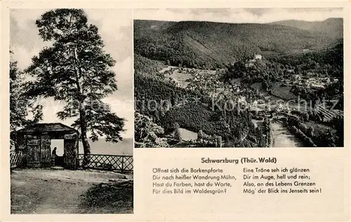 AK / Ansichtskarte Schwarzburg Thueringer Wald Panorama Aussichtspunkt Poesie Kat. Schwarzburg