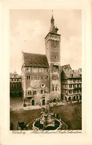 AK / Ansichtskarte Wuerzburg Altes Rathaus mit Grafen Eckardturm Kat. Wuerzburg