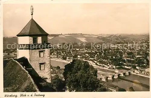 AK / Ansichtskarte Wuerzburg Blick von der Festung Kat. Wuerzburg