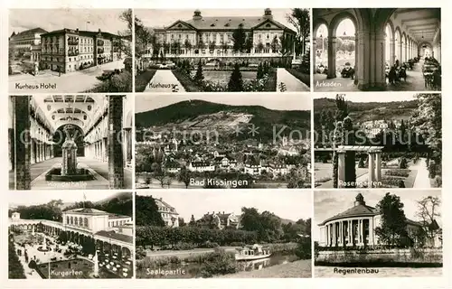 AK / Ansichtskarte Bad Reichenhall Kurhaus Hotel Arkaden Wandelhalle Panorama Rosengarten Kurgarten Saalepartie Regentenbau Kat. Bad Reichenhall