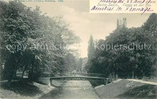 AK / Ansichtskarte Baden Baden Partie an der Oos Kat. Baden Baden