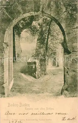 AK / Ansichtskarte Baden Baden Eingang zum alten Schloss Kat. Baden Baden