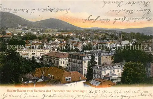 AK / Ansichtskarte Baden Baden Schloss des Freiherrn von Venningen Kat. Baden Baden