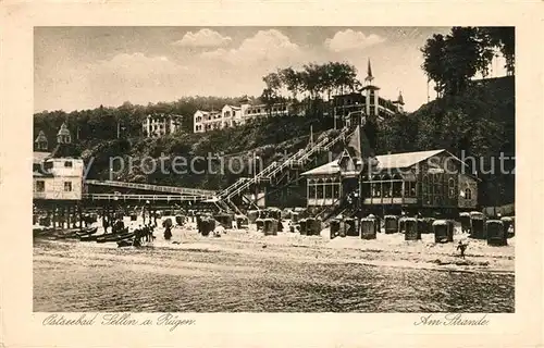 AK / Ansichtskarte Sellin Ruegen Strand Seebruecke Kat. Sellin Ostseebad