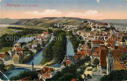 AK / Ansichtskarte Tuebingen Stadtpanorama Blick von Osten Neckarbruecke Kat. Tuebingen