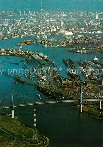 AK / Ansichtskarte Hamburg Koehlbrandbruecke Fliegeraufnahme Kat. Hamburg