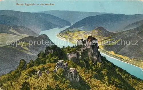 AK / Ansichtskarte Aggsbach Dorf Ruine Aggstein Wachau