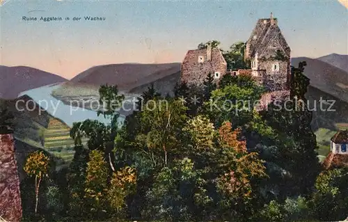 AK / Ansichtskarte Aggsbach Dorf Ruine Aggstein Wachau Donaupartie