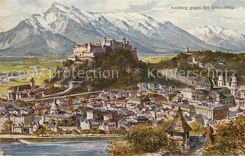 AK / Ansichtskarte Salzburg Oesterreich mit Festung und Untersberg Kat. Salzburg