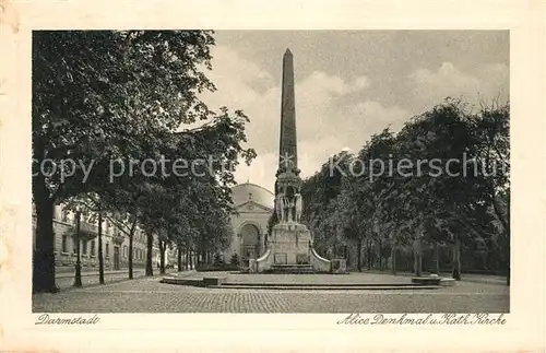 AK / Ansichtskarte Darmstadt Alice Denkmal Katholische Kirche Kat. Darmstadt