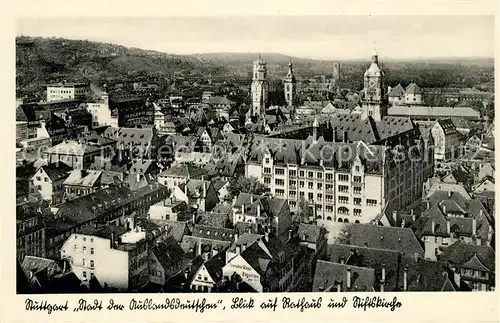 AK / Ansichtskarte Stuttgart Rathaus Stiftskirche Panorama Kat. Stuttgart