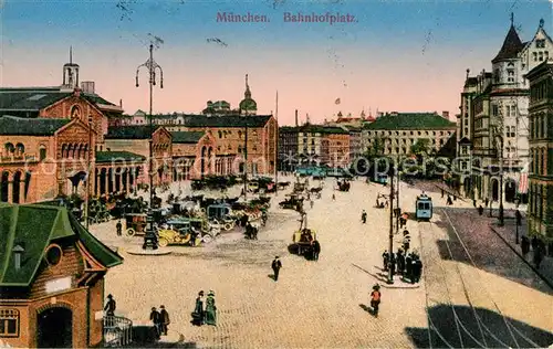 AK / Ansichtskarte Muenchen Bahnhofplatz Kat. Muenchen