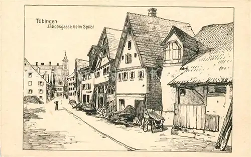 AK / Ansichtskarte Tuebingen Jakobsgasse Kuenstlerkarte Kat. Tuebingen