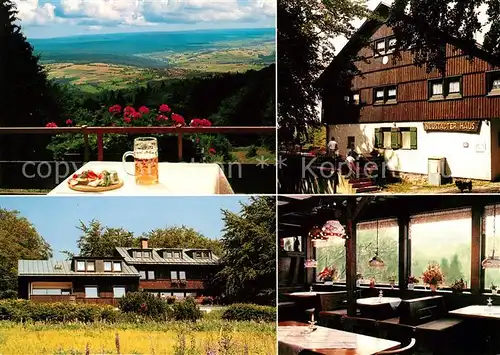 AK / Ansichtskarte Bischofsheim Rhoen Panorama Neustaedter Haus Terrasse Gastraum Kat. Bischofsheim a.d.Rhoen