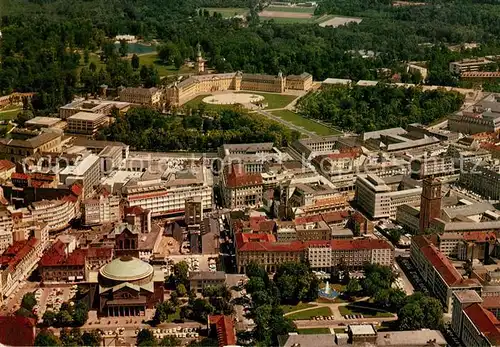 AK / Ansichtskarte Karlsruhe Baden Fliegeraufnahme mit Schloss