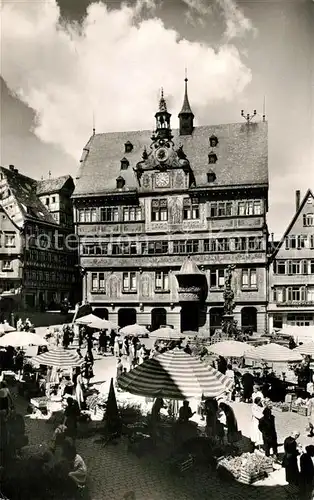 AK / Ansichtskarte Tuebingen Marktplatz mit Rathaus Universitaetsstadt Kat. Tuebingen