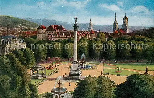 AK / Ansichtskarte Stuttgart Altes Schloss mit Schlossplatz Jubilaeumssaeule Kat. Stuttgart