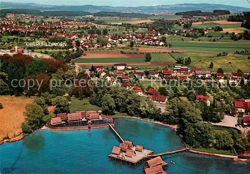 AK / Ansichtskarte Unteruhldingen Fliegeraufnahme mit den Pfahlbauten Kat. Uhldingen Muehlhofen