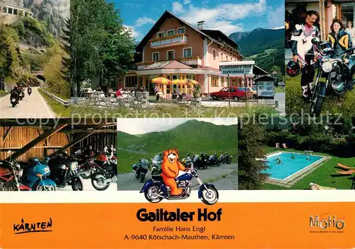 AK / Ansichtskarte Koetschach Mauthen Kaernten Gailtaler Hof Schwimmbad Motorradclub Kat. Koetschach Mauthen