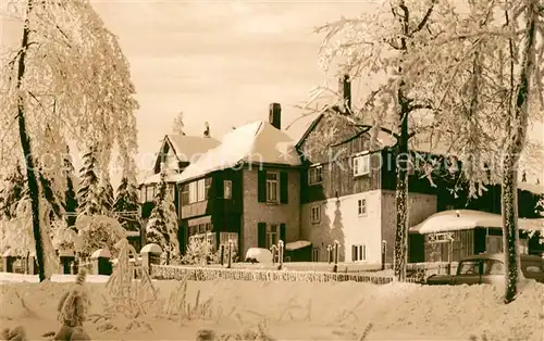 AK / Ansichtskarte Schoeneck Vogtland Schwestern Erholungsheim im Winter Kat. Schoeneck Vogtland