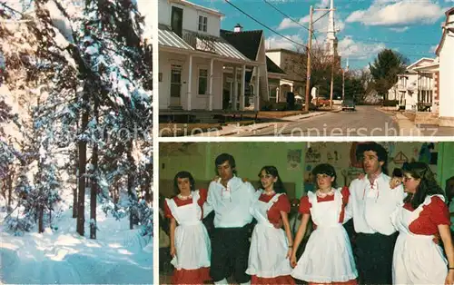 AK / Ansichtskarte Saint Alban Quebec Sene dhiver Rue Principale Danseurs folkloriques Les Tournesols