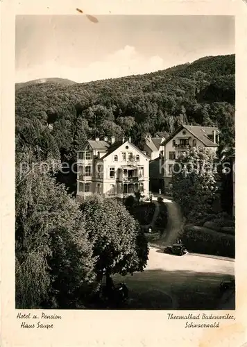 AK / Ansichtskarte Badenweiler Badenweiler Hotel Pension Haus Saupe Kat. Badenweiler