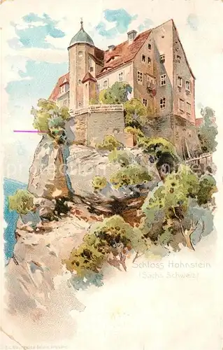 AK / Ansichtskarte Schloss Hohnstein Kuenstlerkarte Kat. Hohnstein