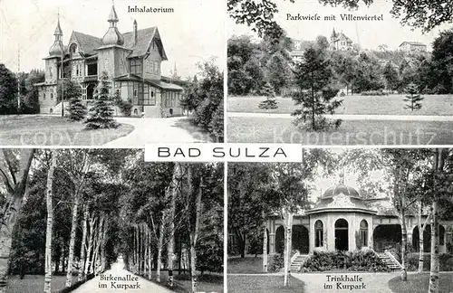 AK / Ansichtskarte Bad Sulza Inhalatorium Parkwiese Villenviertel Birkenallee Kurpark Kat. Bad Sulza