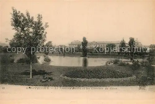 AK / Ansichtskarte Montpellier Herault Jardin et Casernes du Genie Kat. Montpellier