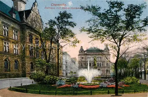 AK / Ansichtskarte Chemnitz Rathaus Beckerdenkmal Kat. Chemnitz