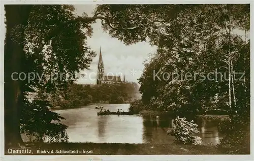 AK / Ansichtskarte Chemnitz Schlossteich Insel Kat. Chemnitz