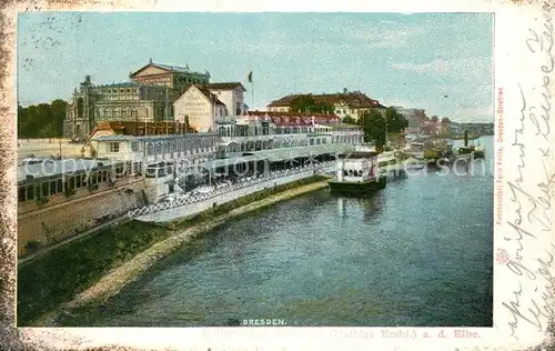 AK / Ansichtskarte Dresden Italienisches Doerfchen Anleger Kat. Dresden Elbe