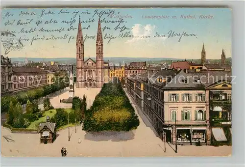 AK / Ansichtskarte Wiesbaden Louisenplatz Katholische Kirche Kat. Wiesbaden