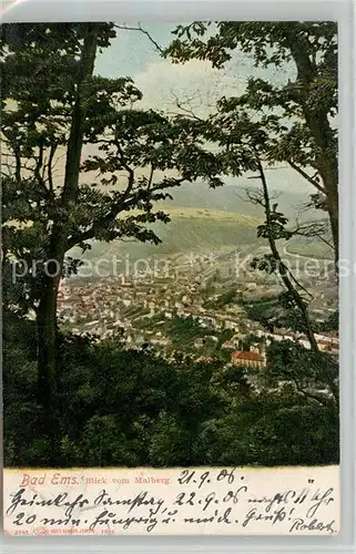 AK / Ansichtskarte Bad Ems Panorama Blick vom Malberg Kat. Bad Ems