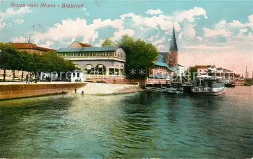 AK / Ansichtskarte Biebrich Wiesbaden Rheinpartie 