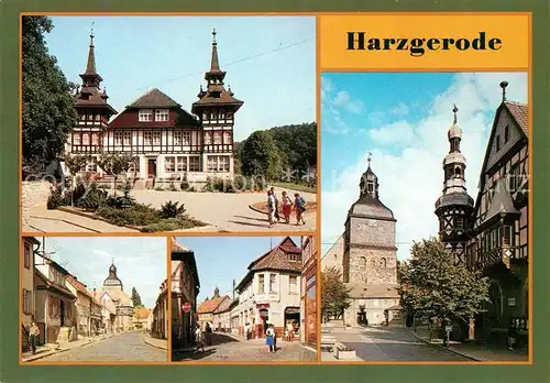 AK / Ansichtskarte Harzgerode Alexisbad Reichsbahn Erholungsheim Selketal Oberstrasse Teilansicht Kirche und Rathaus Kat. Harzgerode