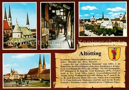 AK / Ansichtskarte Altoetting Gnadenkapelle Stiftskirche Votivbilder im Kapellumgang Kapellplatz Basilika und Marienbrunnen Kat. Altoetting